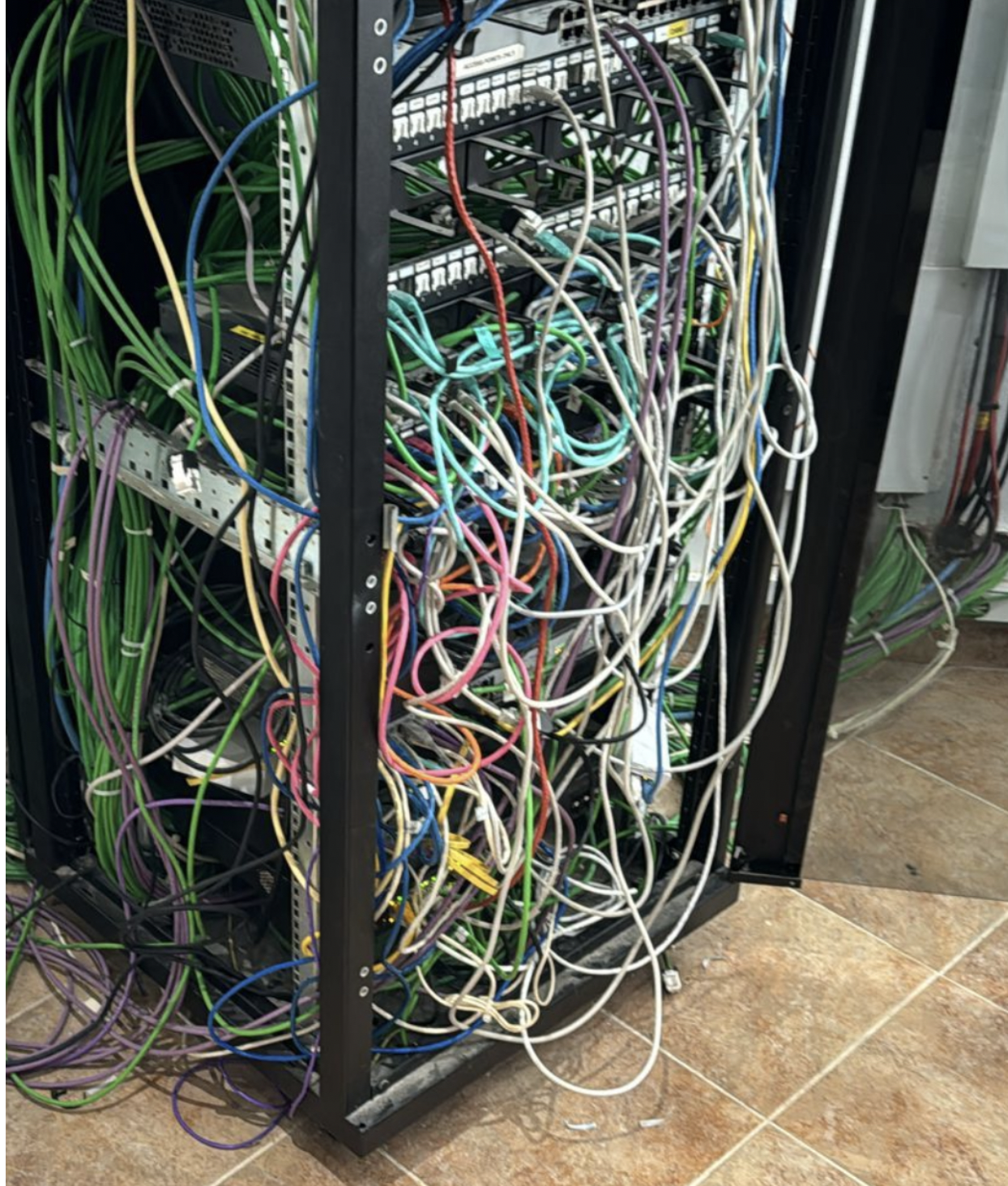 Rack de red: antes y después — Antes